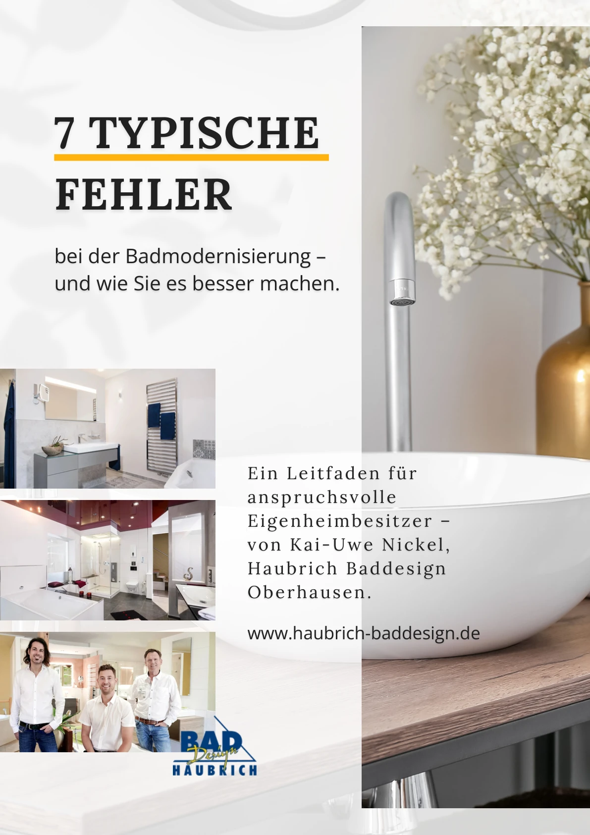 Cover des Originalratgebers: 7 typische Fehler bei der Badmodernisierung – und wie Sie es besser machen.