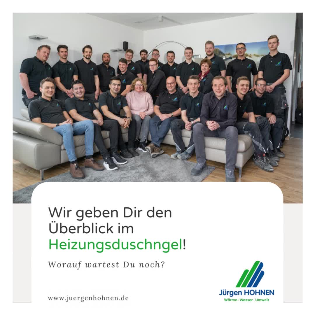 Standbild eines damaligen Jürgen-Hohnen-Beitrags: Das Team und die Einladung zur Orientierung im Heizungsdschungel.