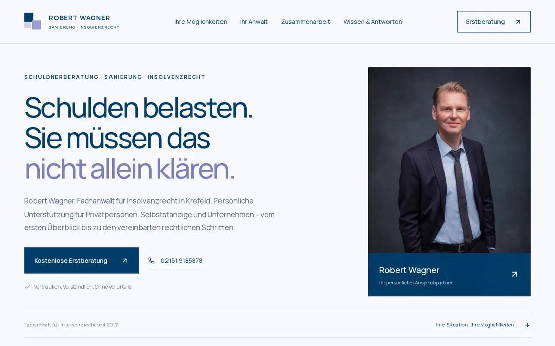 Startseite der Robert-Wagner-Website (Vorschau)
